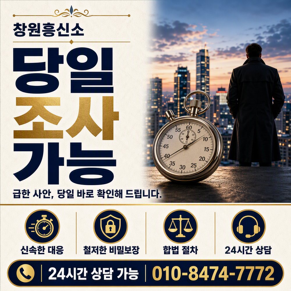 창원 당일 조사 가능 · 급한 사안도 당일 바로 확인