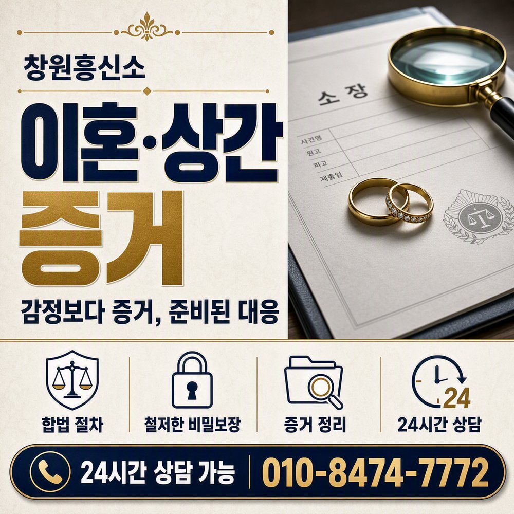 창원 이혼·상간 증거 · 감정보다 증거, 준비된 대응 창원흥신소 창원 이혼·상간 증거 · 감정보다 증거, 준비된 대응